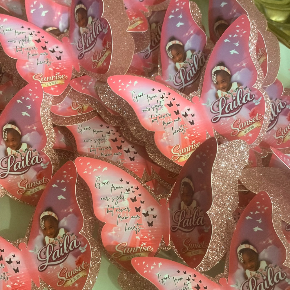Custom Butterfly Memorial Pins – Personalized Photo Funeral Keepsake | Celebration of Life Favor