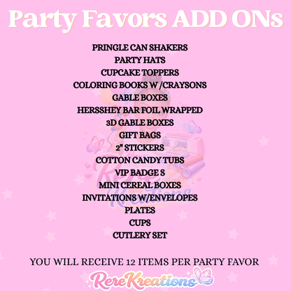 PARTY FAVORS ADD ON's