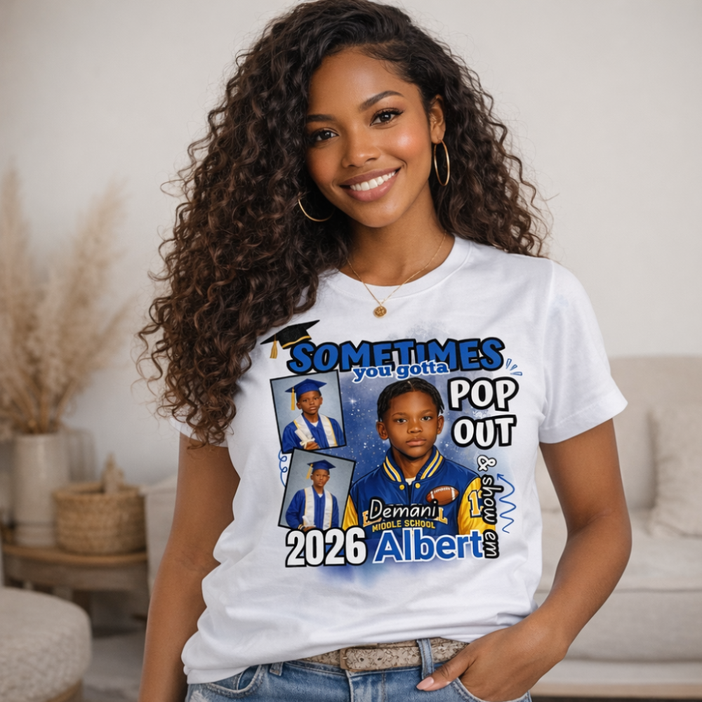 Custom Graduation T-Shirt – Personalized Grad Shirt (Front Design Only, Any School & Year)